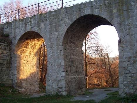 Pont d'accès au château de Rudelsburg