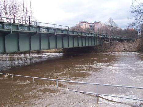 Eisenbahnbrücke Göschwitz (Jena, 1933)Saalehochwasser