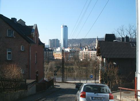 Intershop-Tower und Bau59 vom Burggarten