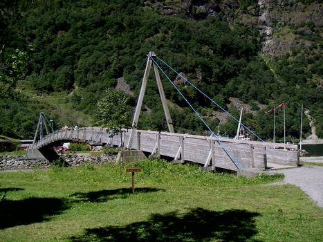 Gudvangen footbridge is situated in Gudvangen at Nærøyfjorden in the municipality of Aurland in the county of Sogn og Fjordane