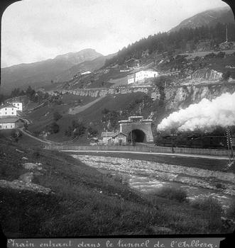 Tunnel de l'Arlberg. — Vue stéréoscopique, vers 1890.