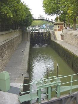 Schleusen am Kanal Saint-Martin in La Villette, Paris