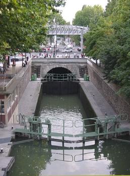 Locks at La Villette on the Saint-Martin Canal in Paris