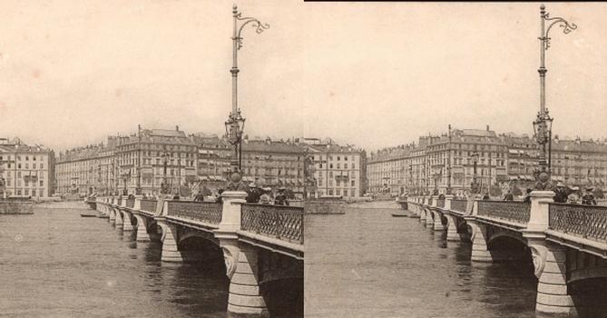 Pont du Mont-Blanc, Genève. Vue stéréoscopique, après 1903.