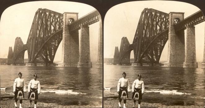 Forth Rail Bridge. Stereoscopic view around 1900