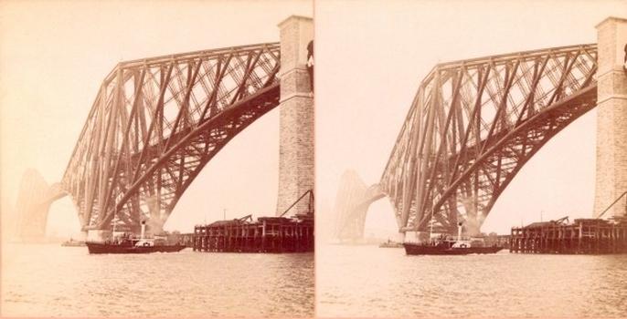 Forth Rail Bridge. Vue stéréoscopique, vers 1900.