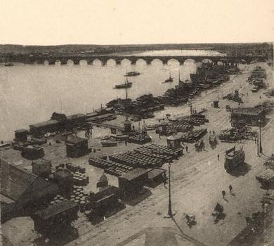 Pont de Pierre, Bordeaux. Vue stéréoscopique, vers 1900.