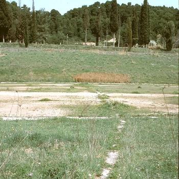 Linie im antiken Stadion von Olympia