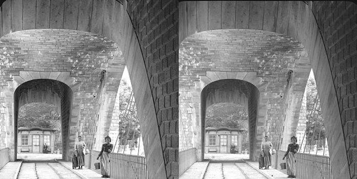 Viaduc de Guignicourt (02). Vue stéréoscopique, vers 1880.