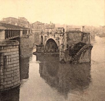 Ponte Rotto. Vue stéréoscopique, vers 1900.