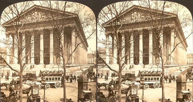 Eglise de la Madeleine. stereoscopic view around 1900