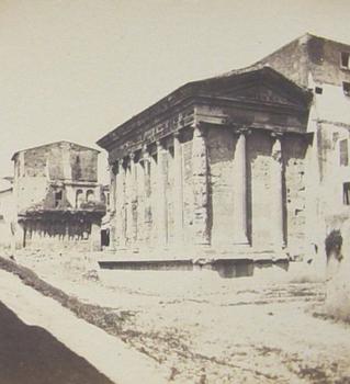 Temple de Portunus, Rome. («Temple de la Fortune Virile»). Vue stéréoscopique, fin du 19e s.