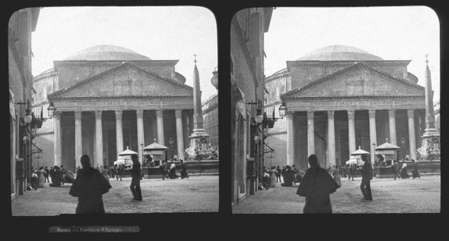 Panthéon, Rome. Vue stéréoscopique, vers 1900.