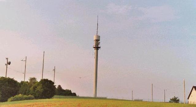 Richtfunkturms der Landespolizeidirektion Karlsruhe - Sendestelle Lerchenberg bei Deckenpfronn