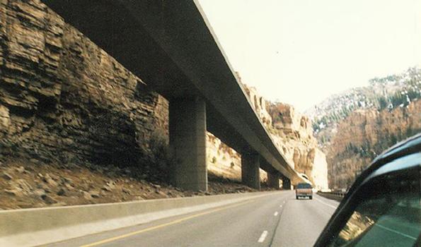 Interstate 70, in Glenwood Canyon on Colorado River, eastbound