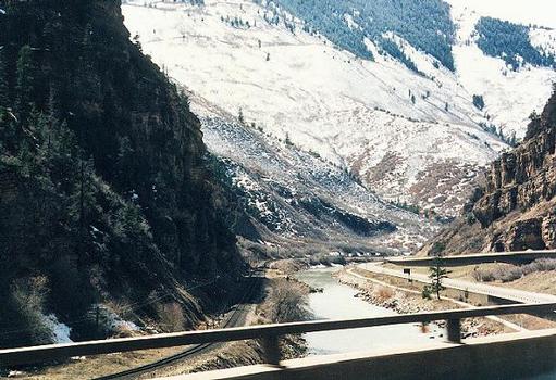 Interstate 70, in Glenwood Canyon on Colorado River, Westbound