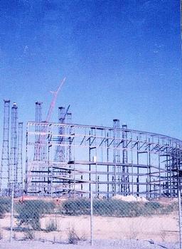 Astrodome. Start of dome construction