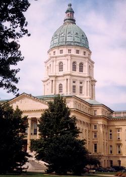 Kansas State Capitol; Topeka, Kansas;Central dome; Exterior