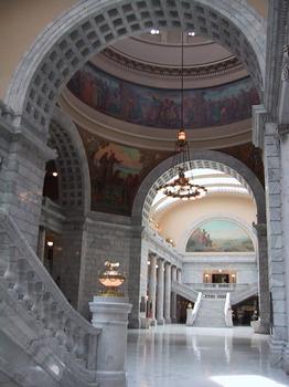 Utah state capitol corridor and rotunda