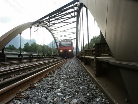 Gäsi-Eisenbahnbrücke bei Weesen, Schweiz