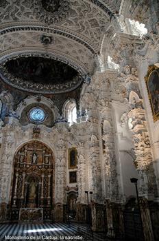 Grenade (Andalousie) – «Monasterio de la Cartuja»: Édifié au 16e siècle dans le style baroque, poussé à l'extravagance dans la sacristie