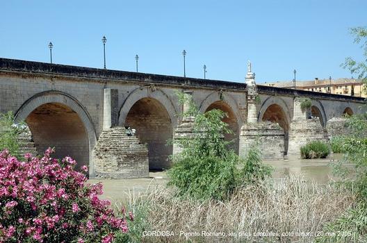 CORDOBA (Andalucia) – Puente Romano,la construction du pont romain remonte au 1er siècle AV. J.C. Il est encadré par deux ouvrages, côté ville: la Porte du Pont et, sur la rive gauche, la Tour de Calahorra, qui abrite aujourd'hui un Musée historique