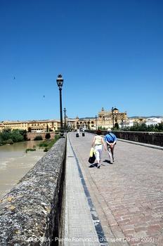 CORDOBA (Andalucia) – Puente Romano,la construction du pont romain remonte au 1er siècle AV. J.C. Il est encadré par deux ouvrages, côté ville: la Porte du Pont et, sur la rive gauche, la Tour de Calahorra, qui abrite aujourd'hui un Musée historique