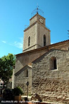 OLLIOULES (83, Var) – Eglise Saint-Laurent, clocher incorporé au chevet