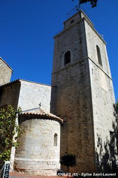 OLLIOULES (83, Var) – Eglise Saint-Laurent, clocher incorporé au chevet