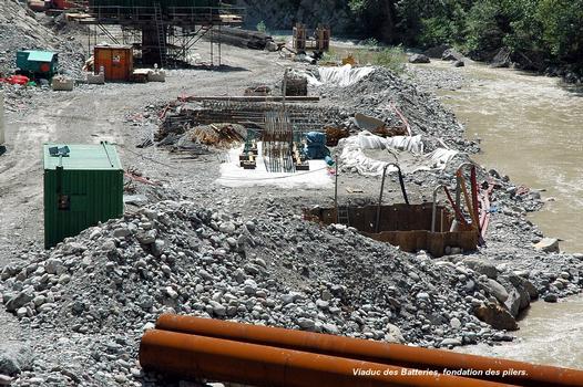 UTELLE & TOURNEFORT (06, Alpes-Maritimes) – Nouveau « Pont des Batteries », fondations des piliers