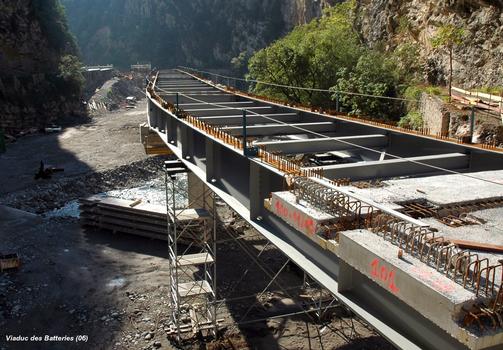 UTELLE & TOURNEFORT (06, Alpes-Maritimes) – Nouveau « Pont des Batteries », vue d'ensemble du chantier