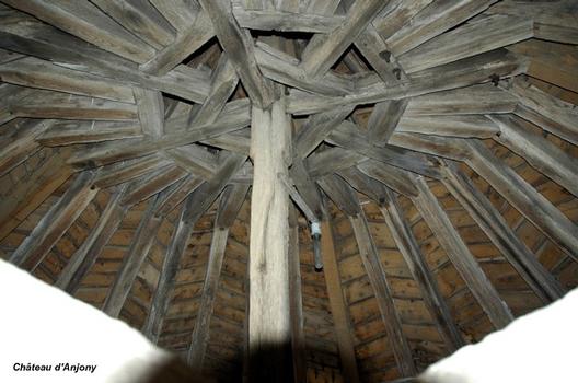 TOURNEMIRE (15310, Cantal, Auvergne) - Château d'Anjony, charpente d'un toit en poivrière: TOURNEMIRE (15310, Cantal, Auvergne) - Château d'Anjony , charpente d'un toit en poivrière