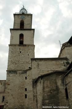 MANOSQUE (04100) – Eglise Saint-Sauveur, le clocher accolé au bas-côté sud