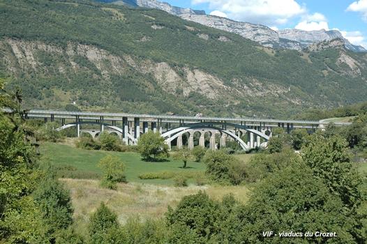 VIF (38450, Isère) – Les viaducs du Crozet (autoroute A 51 et ligne ferroviaire)