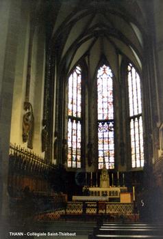 THANN (68, Haut-Rhin) – Collégiale Saint-Thiébaut, édifiée de la fin du XIIIe au XVe, dans le style gothique rhénan