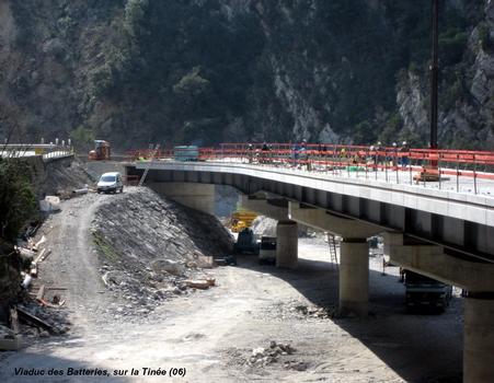 UTELLE & TOURNEFORT (06, Alpes-Maritimes) – « Viaduc des Batteries », le tablier est prêt à recevoir l'étanchéité et le revêtement de chaussée