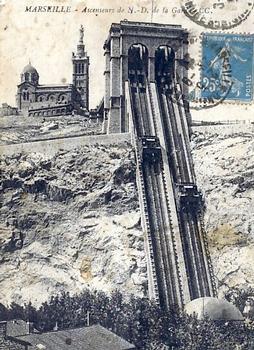 Marseilles - Elevator at Notre-Dame de La Garde (post card)