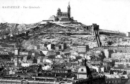 Marseilles - Elevator at Notre-Dame de La Garde (post card)