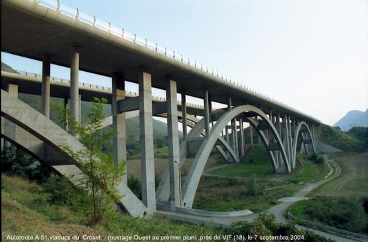 Autoroute A 51 - Viaducs du Crozet, prés de VIF (38), un pont pour chaque chaussée