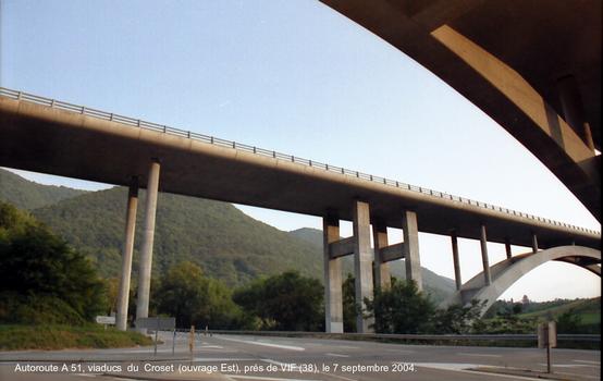 Autoroute A 51 - Viaducs du Crozet, prés de VIF (38), un pont pour chaque chaussée