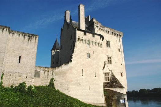 Château de Montsoreau (49730, Maine et Loire, Pays de la Loire), vestige du château féodal sur la façade Est : Château de Montsoreau (49730, Maine et Loire, Pays de la Loire), vestige du château féodal sur la façade Est