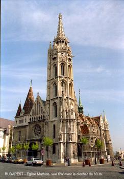 BUDAPEST – Quartier du Château, Eglise Mathias (ou Eglise du Couronnement), édifice du XVIIe, entièrement reconstruit à la fin du XIXe