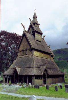 VIK (Sogn og Fjordane) - HOPPERSTAD STAVKIRKE,église en «bois debout» du 12e siècle