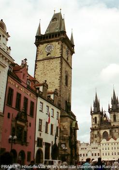 Belfry of the City Hall in the historic center of Prague