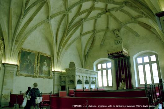 PRAGUE – Le Château, cette salle de l'ancien palais royal accueillit la Diète de Bohême jusqu'en 1847