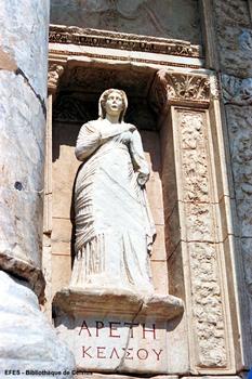 EPHESE (EFES), (province d'IZMIR) – Bibliothèque de CELSIUS, statue d'ARÈTÉ: la «Vertu civique»