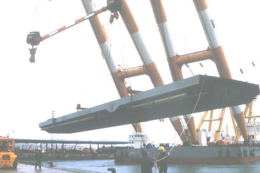 Dolsan BridgePeir boxs and Towers only lifts by 3000ton floating crane