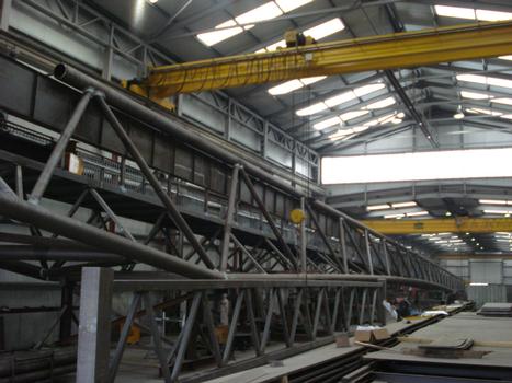 Enniskerry Footbridge Trial fit up in fabrication works