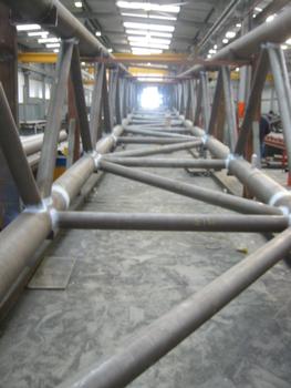 Enniskerry Footbridge - Start of tubular truss sections at Thompson