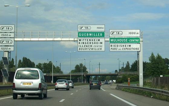 Autoroute A 36 à Mulhouse (ouest vers est)